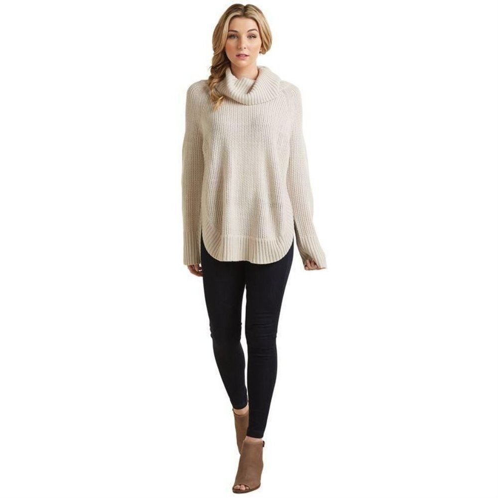 MUD PIE AUDREY TURTLENECK SWEATER FOR WOMEN - BLUSH -Size Small, NEW w Tags